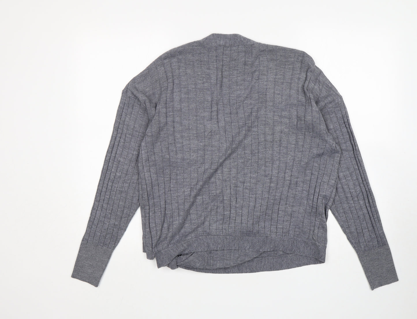 NEXT Womens Grey V-Neck  Acrylic Cardigan Jumper Size 10