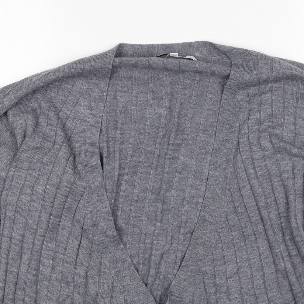 NEXT Womens Grey V-Neck  Acrylic Cardigan Jumper Size 10