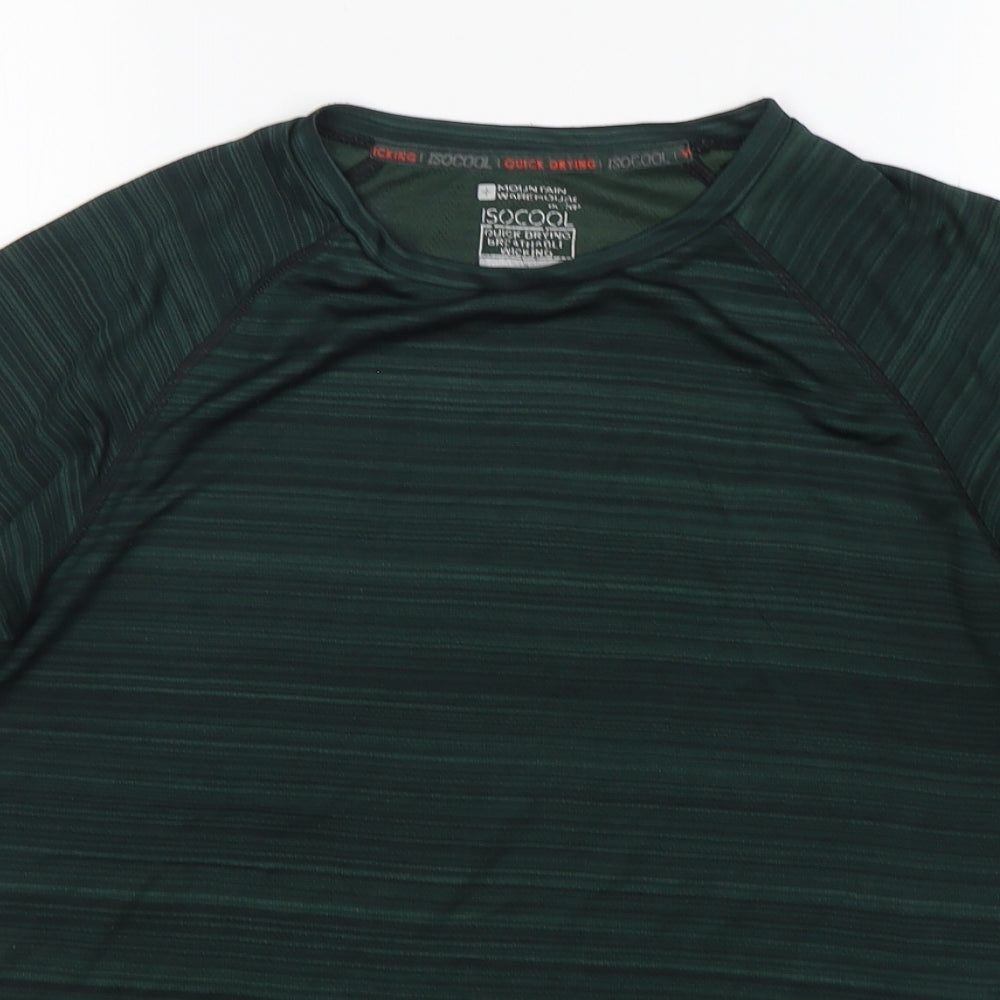 Mountain Warehouse Mens Green  Polyester Basic T-Shirt Size S Round Neck
