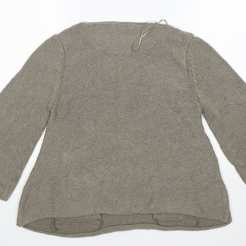 M&S Womens Brown Round Neck  Acrylic Pullover Jumper Size 14
