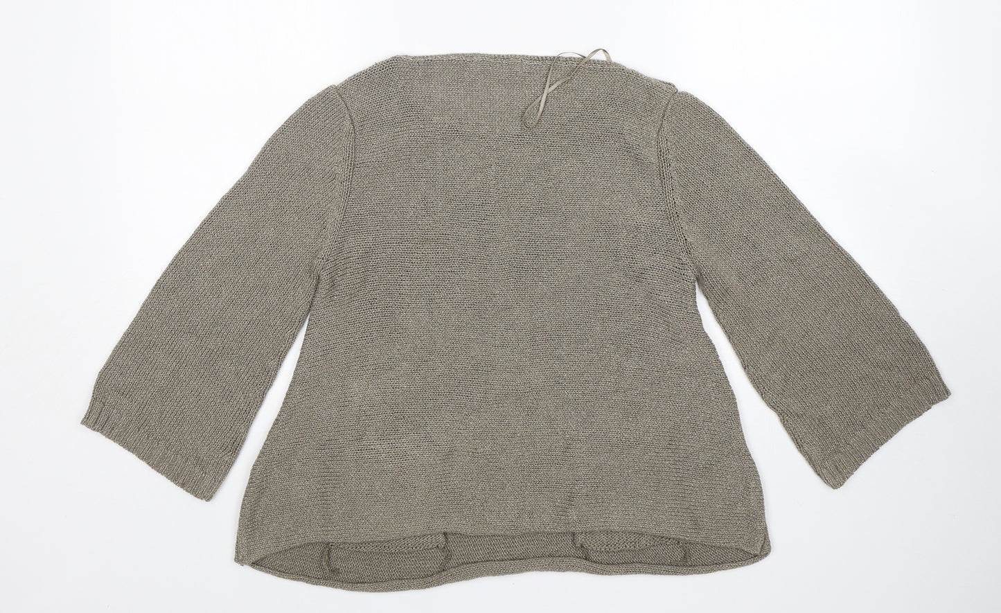 M&S Womens Brown Round Neck  Acrylic Pullover Jumper Size 14