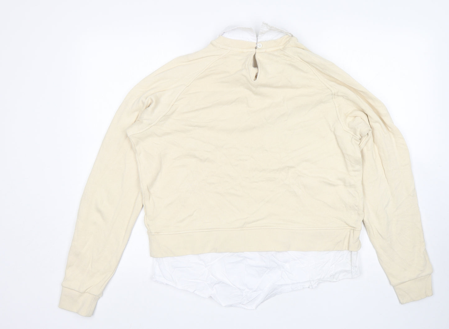 NEXT Womens Beige Collared  Cotton Pullover Jumper Size M