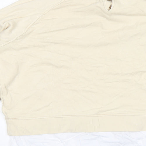 NEXT Womens Beige Collared  Cotton Pullover Jumper Size M