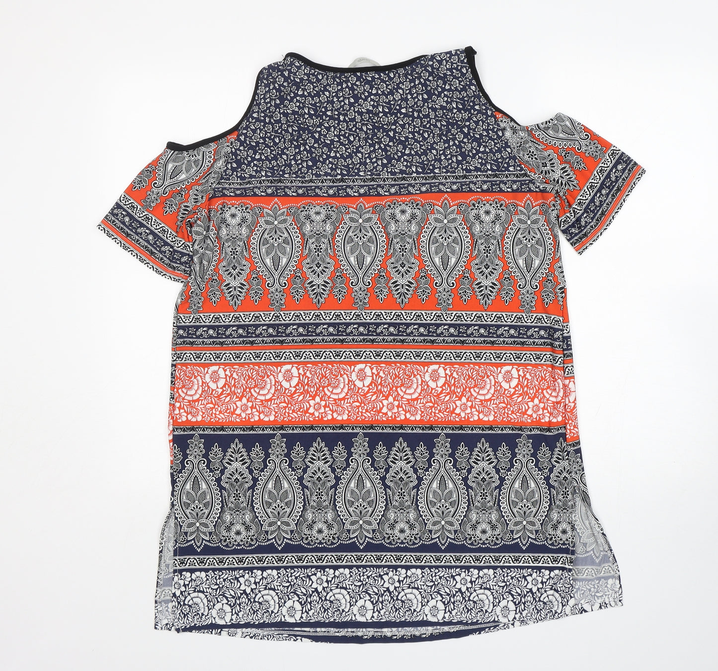 George Womens Multicoloured Paisley Polyester A-Line  Size 12  V-Neck