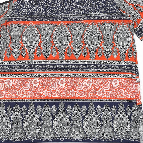 George Womens Multicoloured Paisley Polyester A-Line  Size 12  V-Neck