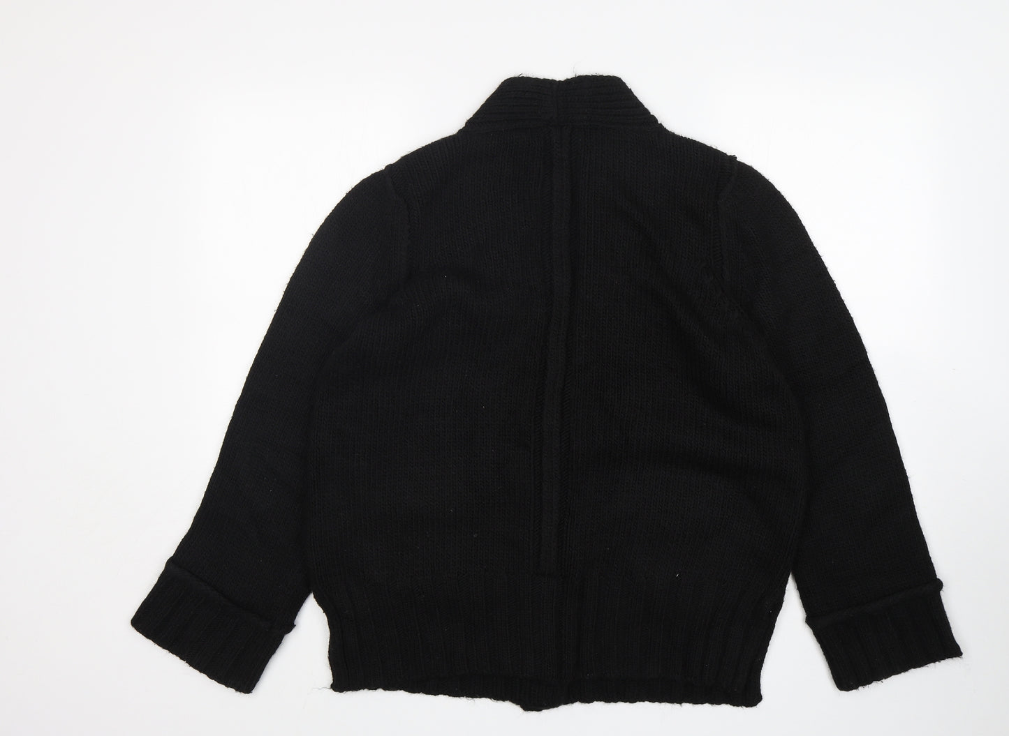 NEXT Womens Black V-Neck  Acrylic Cardigan Jumper Size M