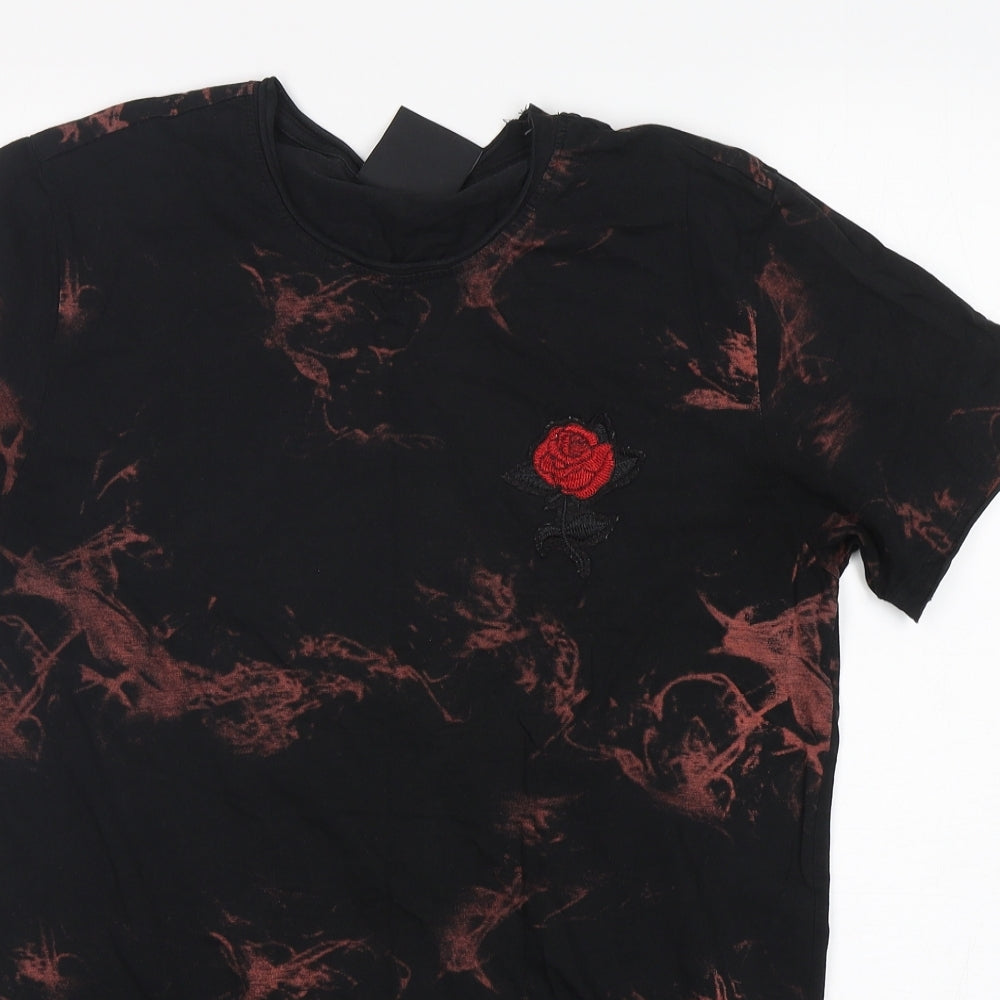 Project X Paris Mens Black  Cotton  T-Shirt Size M Round Neck