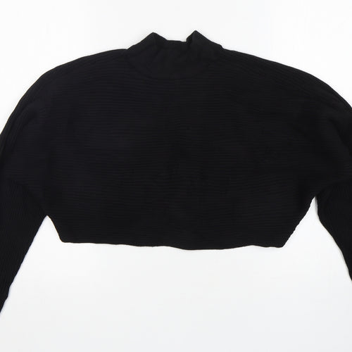 New Look Womens Black Mock Neck  Polyamide Pullover Jumper Size L