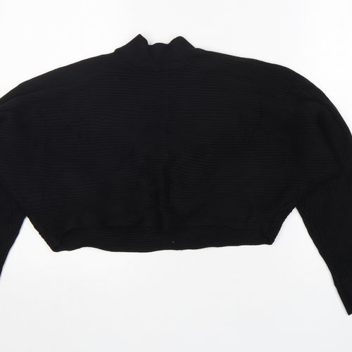 New Look Womens Black Mock Neck  Polyamide Pullover Jumper Size L