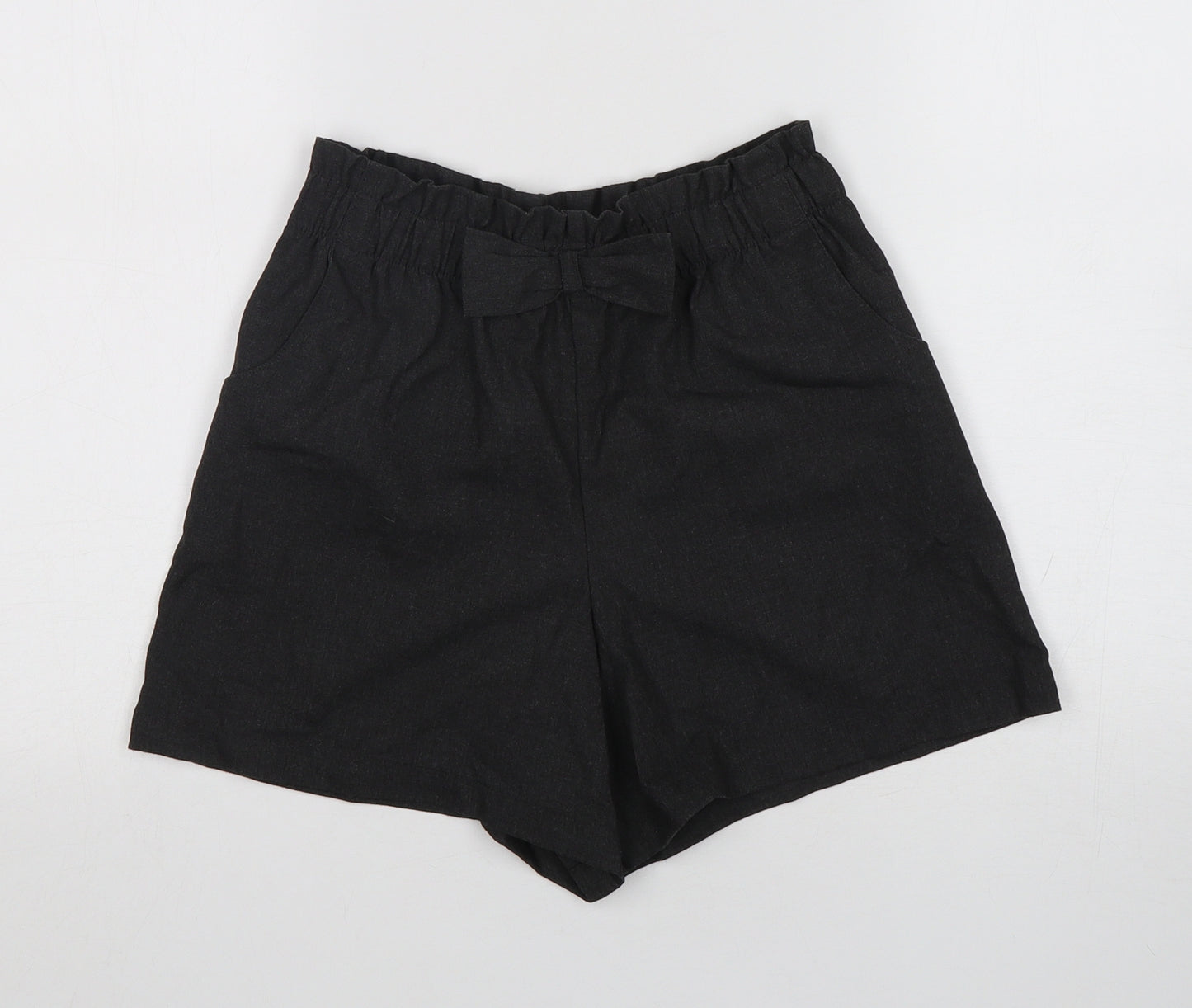 George Girls Grey  Polyester Paperbag Shorts Size 11-12 Years  Regular