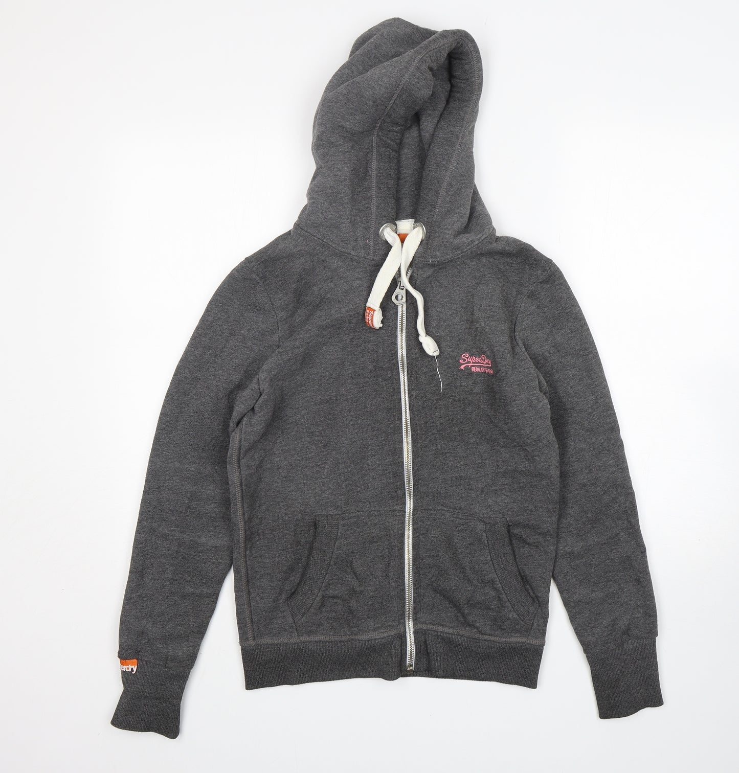 Superdry Womens Grey  Cotton Full Zip Hoodie Size M