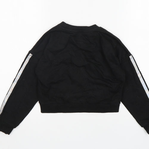 Pep&Co Girls Black  Cotton Pullover Sweatshirt Size 6-7 Years