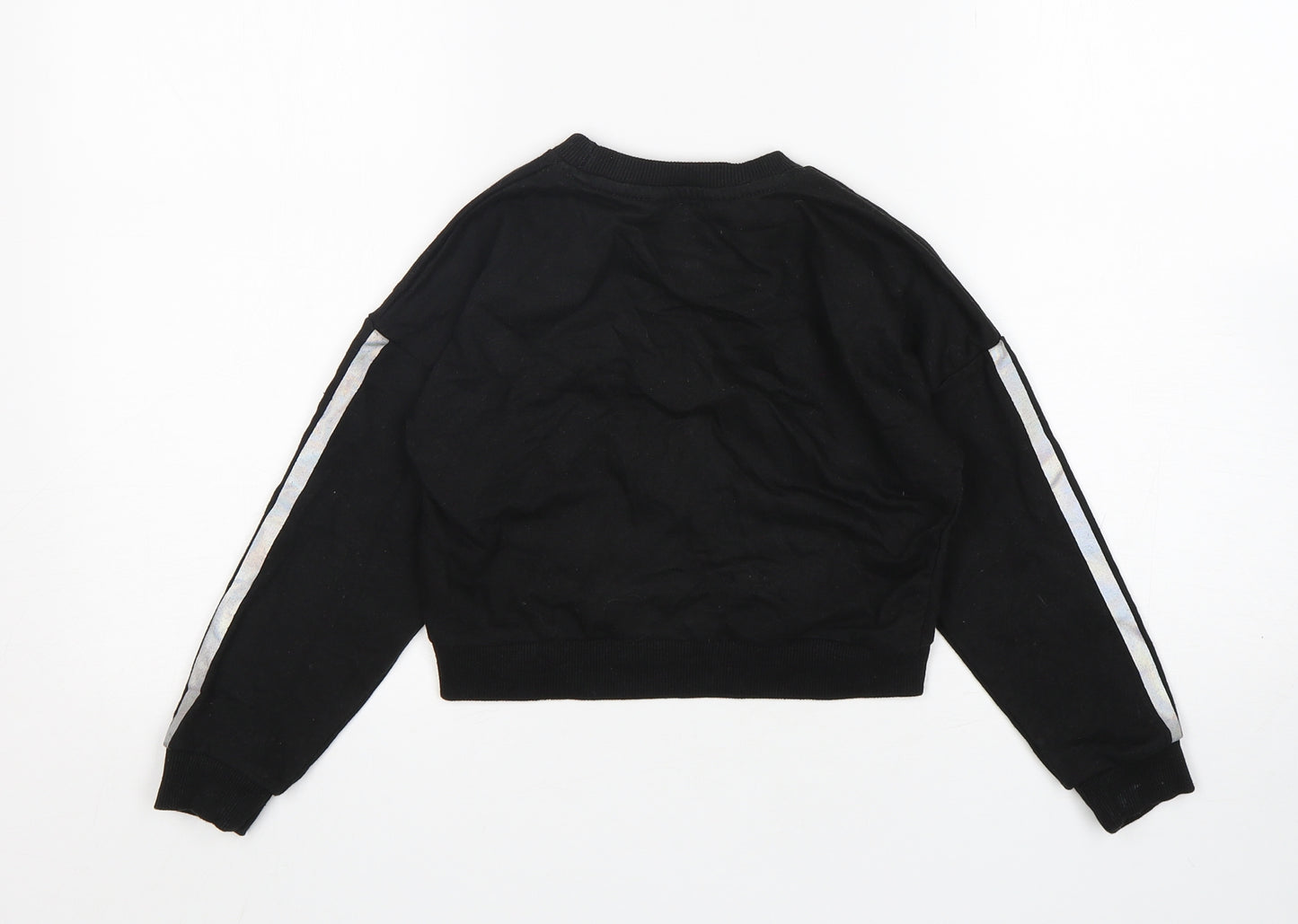 Pep&Co Girls Black  Cotton Pullover Sweatshirt Size 6-7 Years