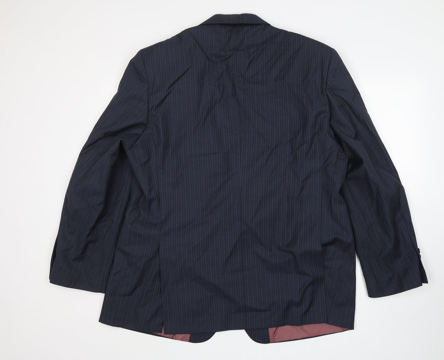 Brook Taverner Mens Blue Striped Wool Jacket Suit Jacket