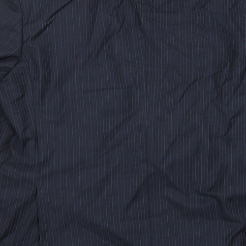 Brook Taverner Mens Blue Striped Wool Jacket Suit Jacket