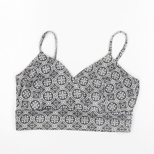 Select Womens Multicoloured Geometric Polyester Cropped Tank Size 6 V-Neck - bra top