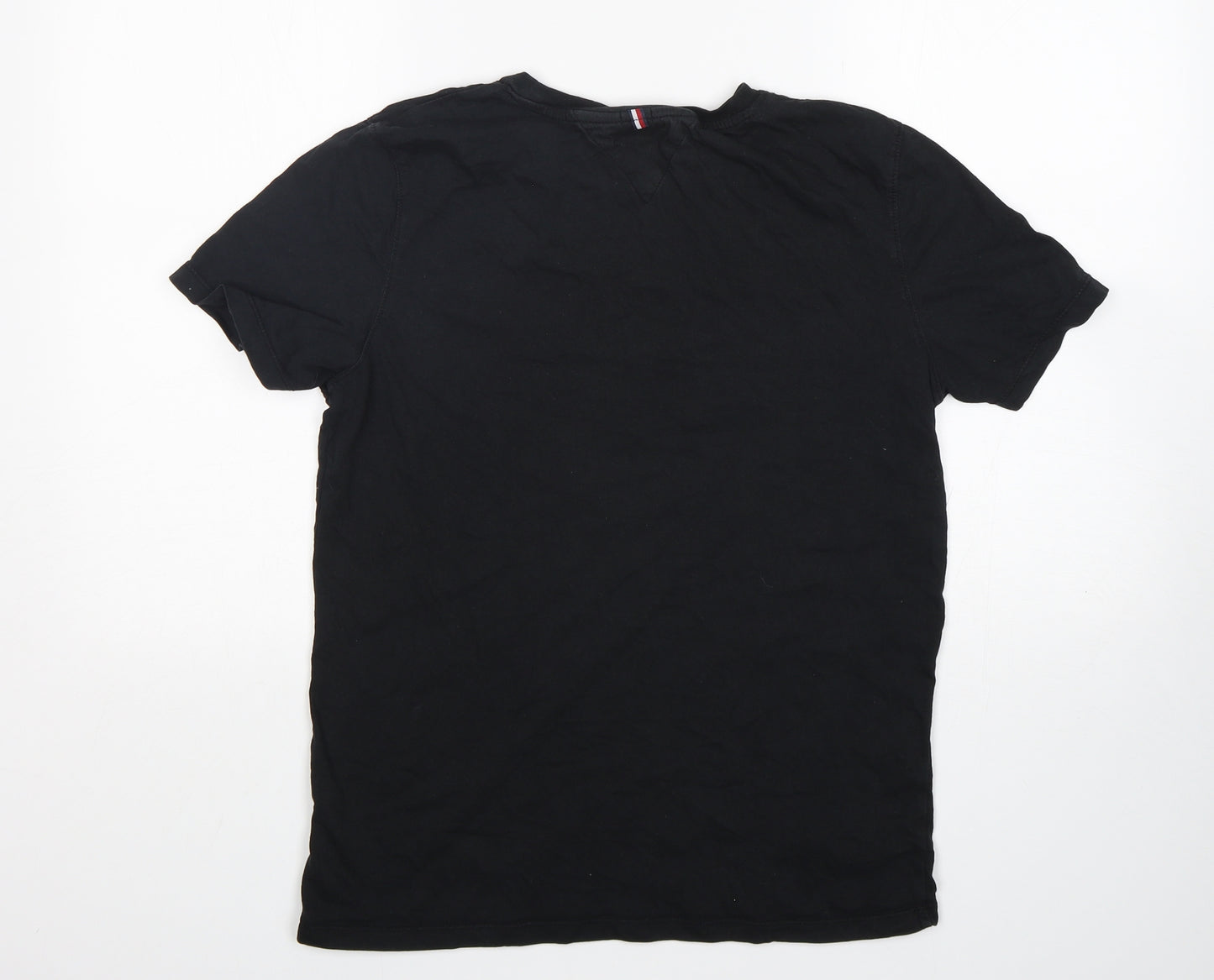 Tommy Hilfiger Boys Black  Cotton Basic T-Shirt Size 16 Years Round Neck