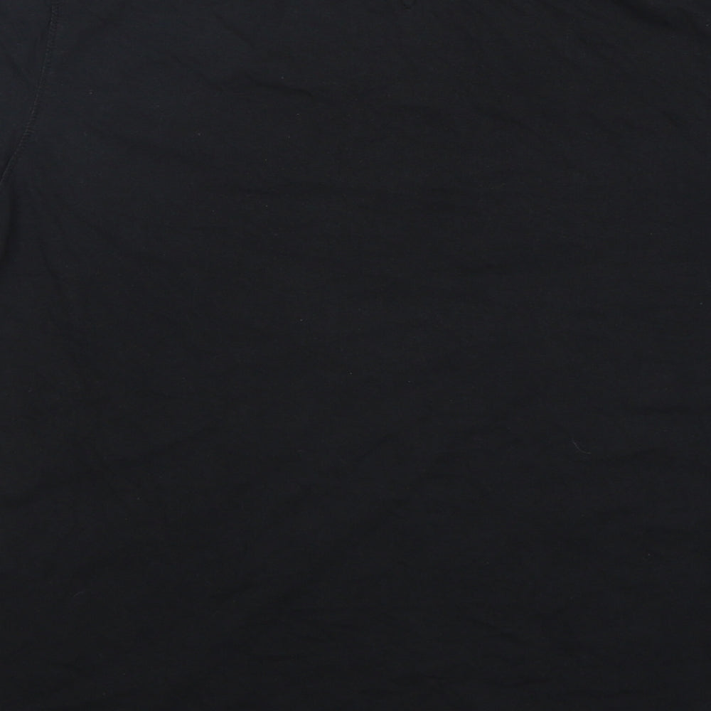 Tommy Hilfiger Boys Black  Cotton Basic T-Shirt Size 16 Years Round Neck
