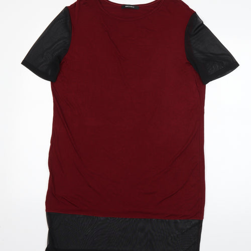Innocense Womens Red  Viscose Basic T-Shirt Size 12 Round Neck