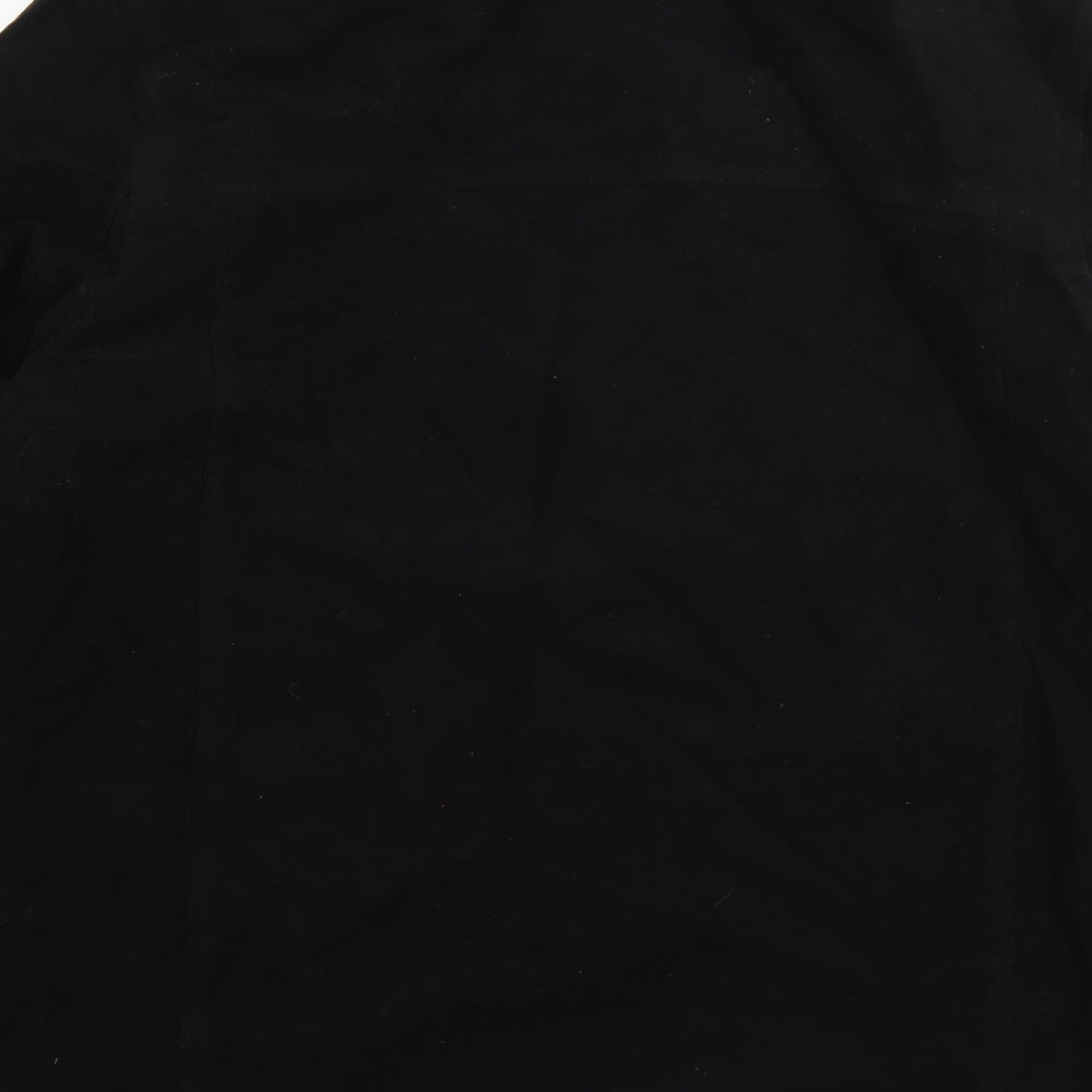 George Mens Black   Pea Coat Coat Size L  Button