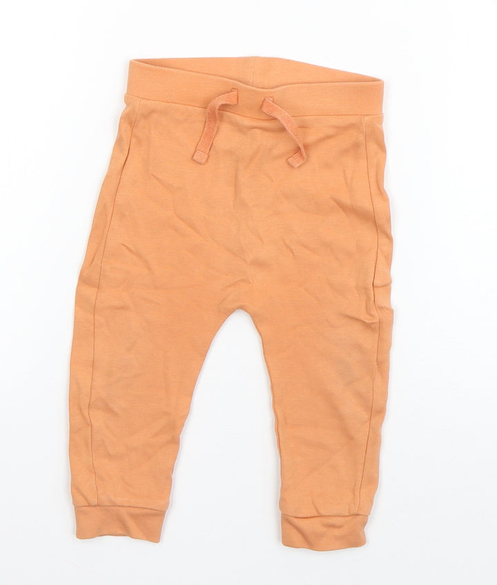 George Boys Orange Cotton Jogger Jeans Size 9-12 Months Drawstring