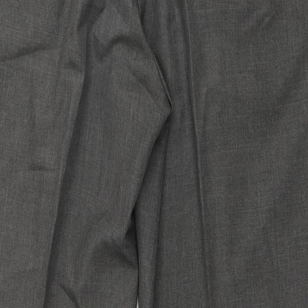 Marks and Spencer Mens Grey  Polyester Trousers  Size 42 in L33 in Regular Zip