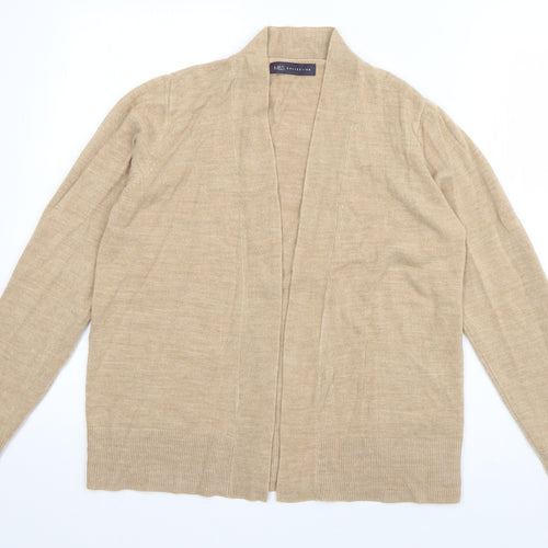 Marks and Spencer Womens Beige V-Neck  Acrylic Cardigan Jumper Size M