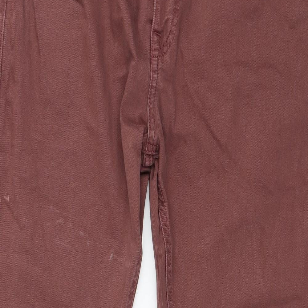 Marks and Spencer Mens Brown  Cotton Tapered Jeans Size 34 in L30 in Regular Button