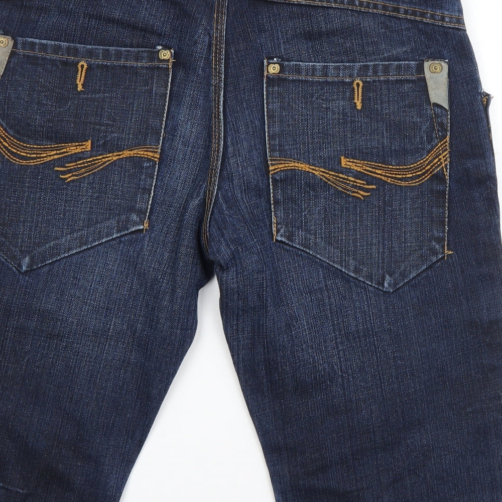 JACK & JONES Mens Blue  Cotton Bermuda Shorts Size M L11 in Regular Button