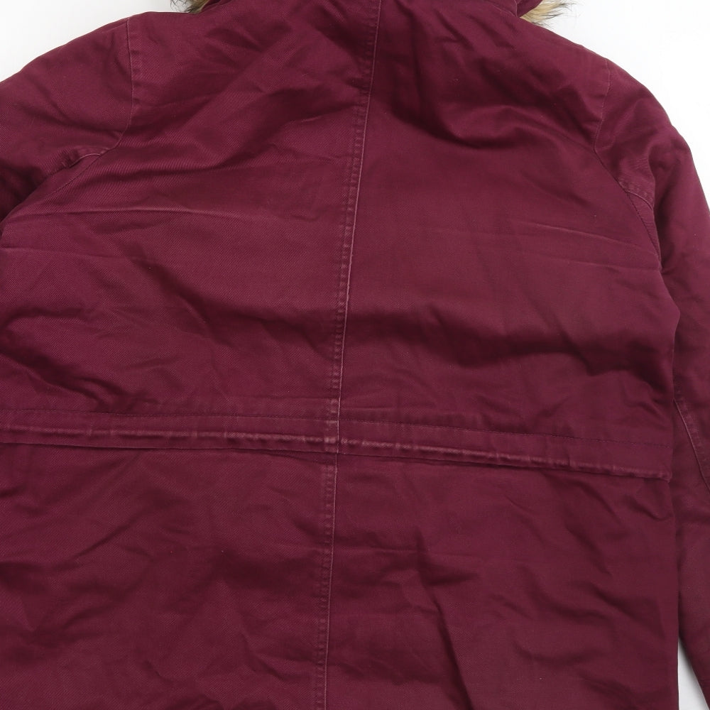 Marks and Spencer Womens Purple   Parka Coat Size 16  Zip