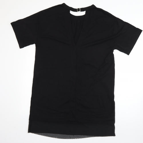 Sparkle & Fade Womens Black  Cotton T-Shirt Dress  Size M  Round Neck Pullover