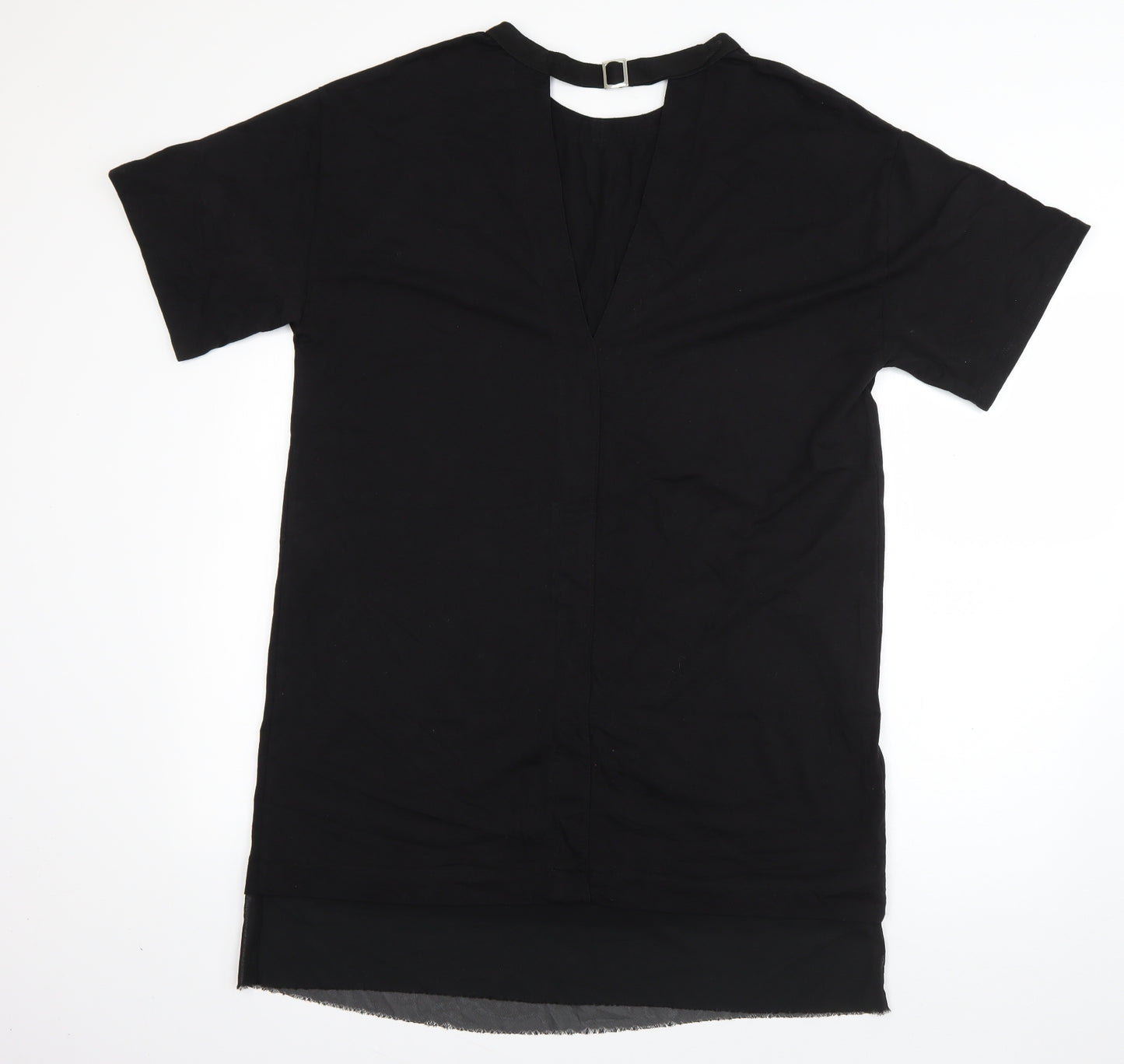 Sparkle & Fade Womens Black  Cotton T-Shirt Dress  Size M  Round Neck Pullover