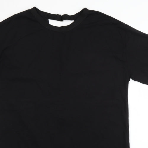 Sparkle & Fade Womens Black  Cotton T-Shirt Dress  Size M  Round Neck Pullover