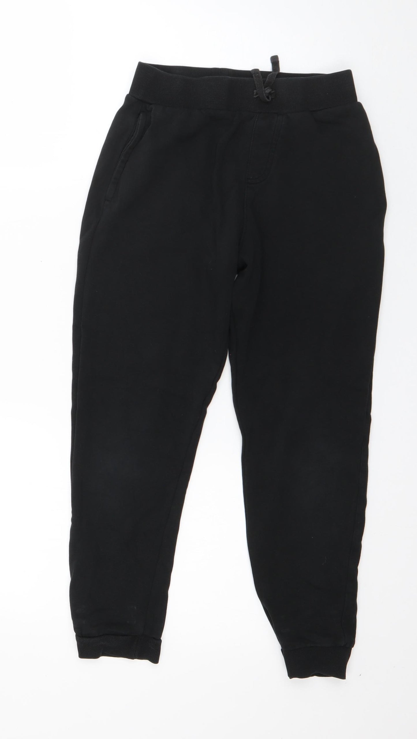 George Boys Black  Cotton Jogger Trousers Size 10-11 Years  Regular Drawstring