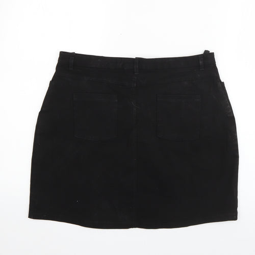NEXT Girls Black  Viscose A-Line Skirt Size 16 Years  Regular Zip