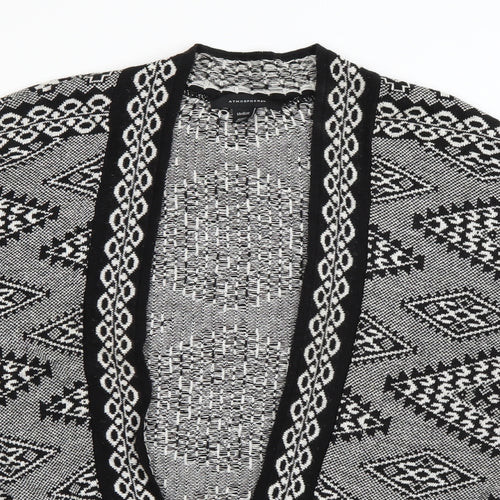 Atmosphere Womens Black V-Neck Geometric Acrylic Cardigan Jumper Size M