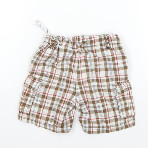 Timberland Boys Beige Plaid Cotton Cropped Trousers Size 18 Months  Pullover