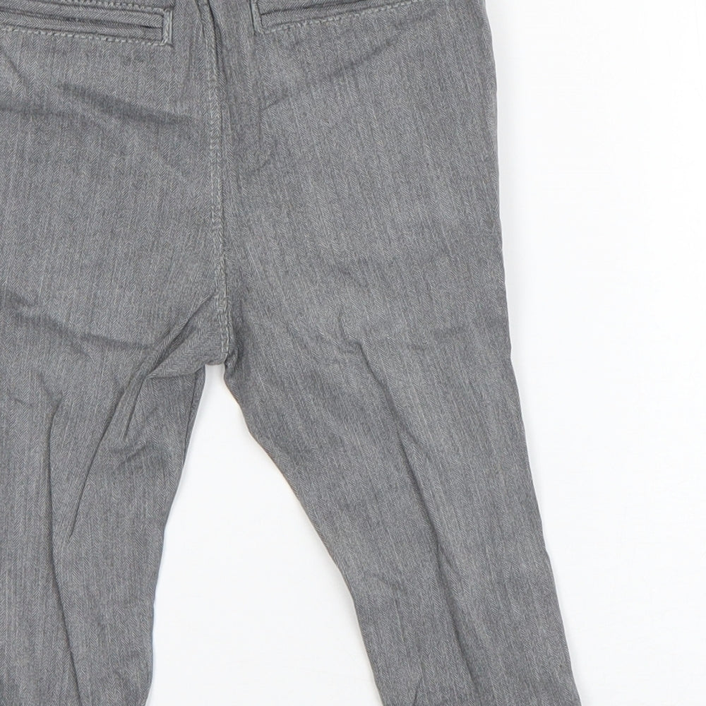 NEXT Boys Grey  Cotton Capri Trousers Size 9-12 Months  Zip