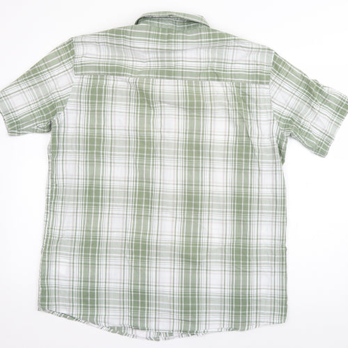 Originals Mens Green Plaid Cotton  Button-Up Size L Collared Button