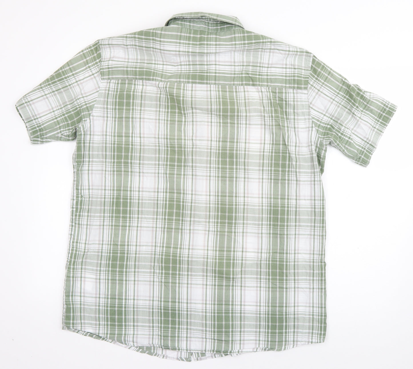 Originals Mens Green Plaid Cotton  Button-Up Size L Collared Button
