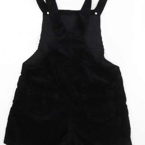 NEXT Girls Black  Cotton Dungaree One-Piece Size 7 Years  Pullover