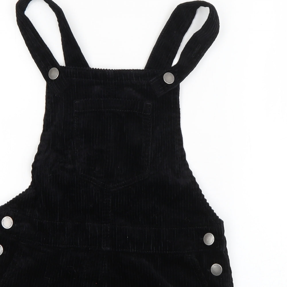 NEXT Girls Black  Cotton Dungaree One-Piece Size 7 Years  Pullover