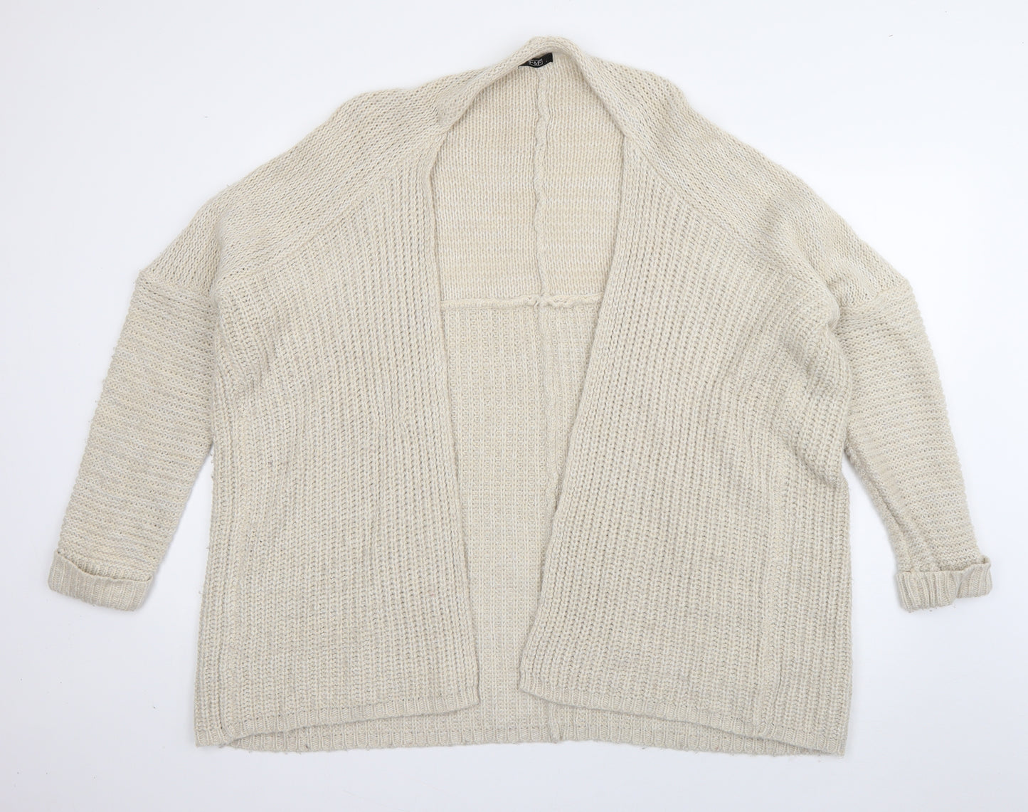 F&F Womens Ivory V-Neck  Acrylic Cardigan Jumper Size 12