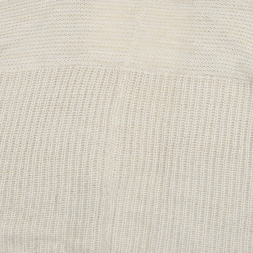 F&F Womens Ivory V-Neck  Acrylic Cardigan Jumper Size 12