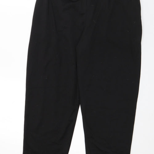 Preworn Womens Black  Polyester Jogger Trousers Size M L23 in Regular Drawstring
