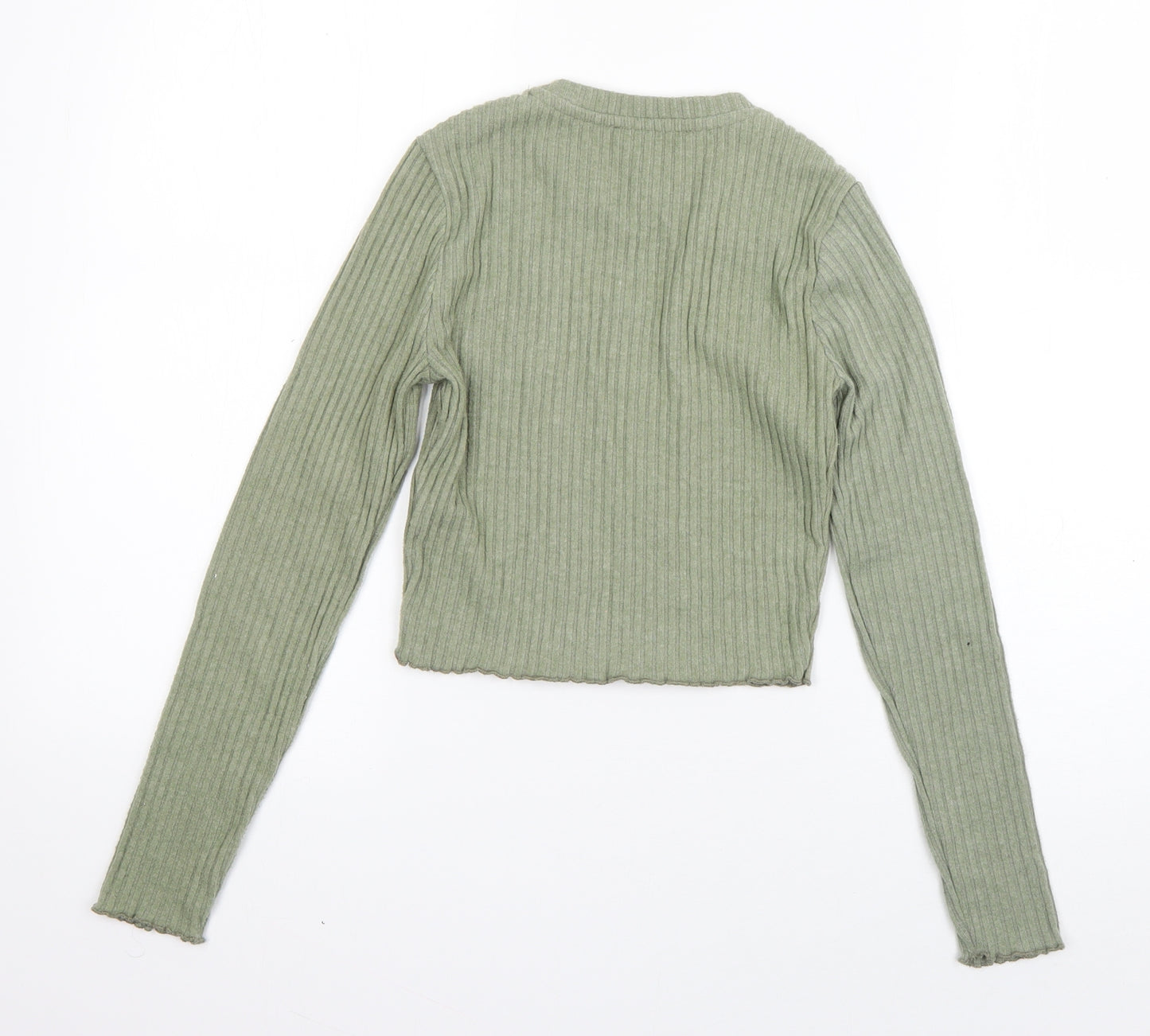 New Look Girls Green  Polyester Basic T-Shirt Size 10-11 Years Round Neck Pullover - Angel
