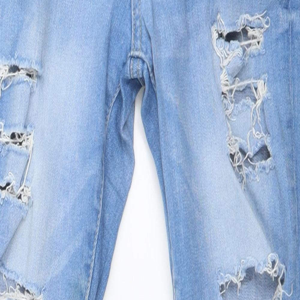 Denim & Co. Womens Blue  Cotton Skinny Jeans Size 8 L28 in Regular Button