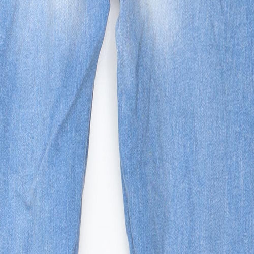 Denim & Co. Womens Blue  Cotton Skinny Jeans Size 8 L28 in Regular Button