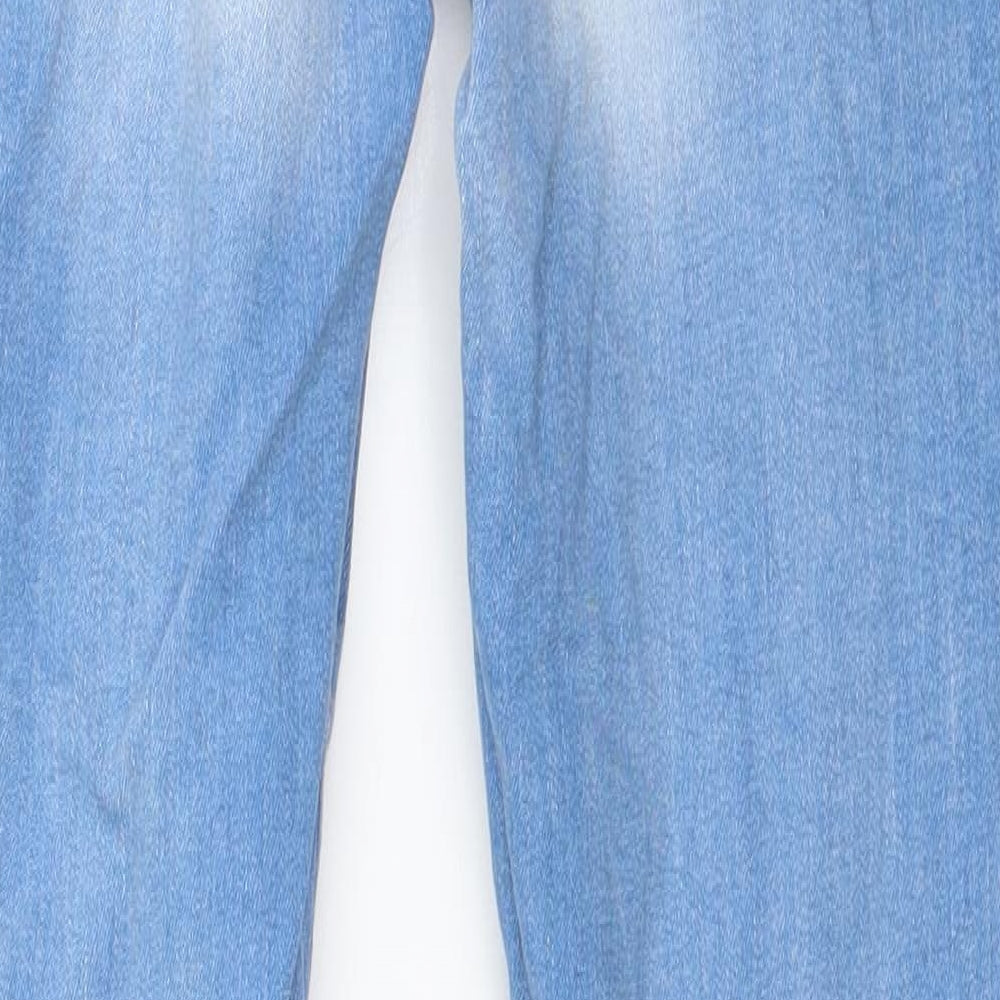 Denim & Co. Womens Blue  Cotton Skinny Jeans Size 8 L28 in Regular Button