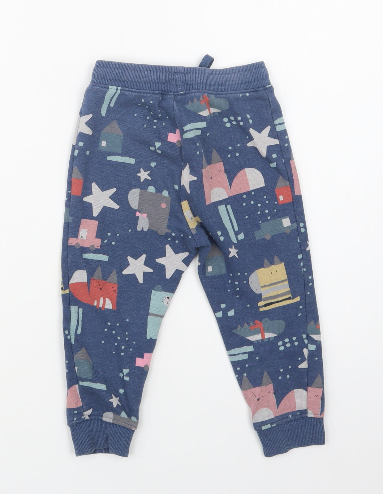 NEXT Baby Blue Geometric Coir Cropped Trousers Size 18-24 Months  Drawstring